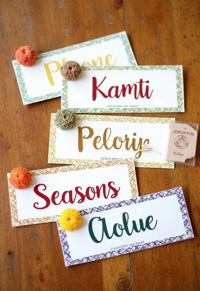 26 Paper Name Tag DIY Projects That Look Cute and Custom - 13. Seasonal Theme Tags