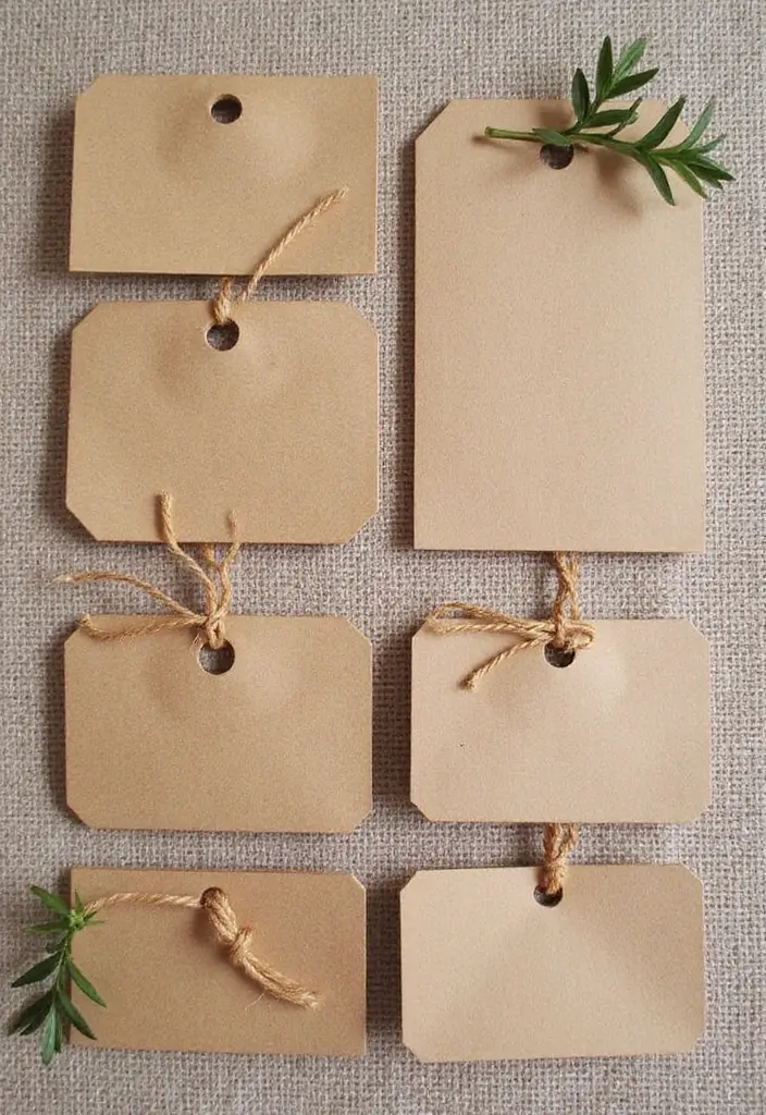 26 Paper Name Tag DIY Projects That Look Cute and Custom - 2. Rustic Kraft Paper Tags