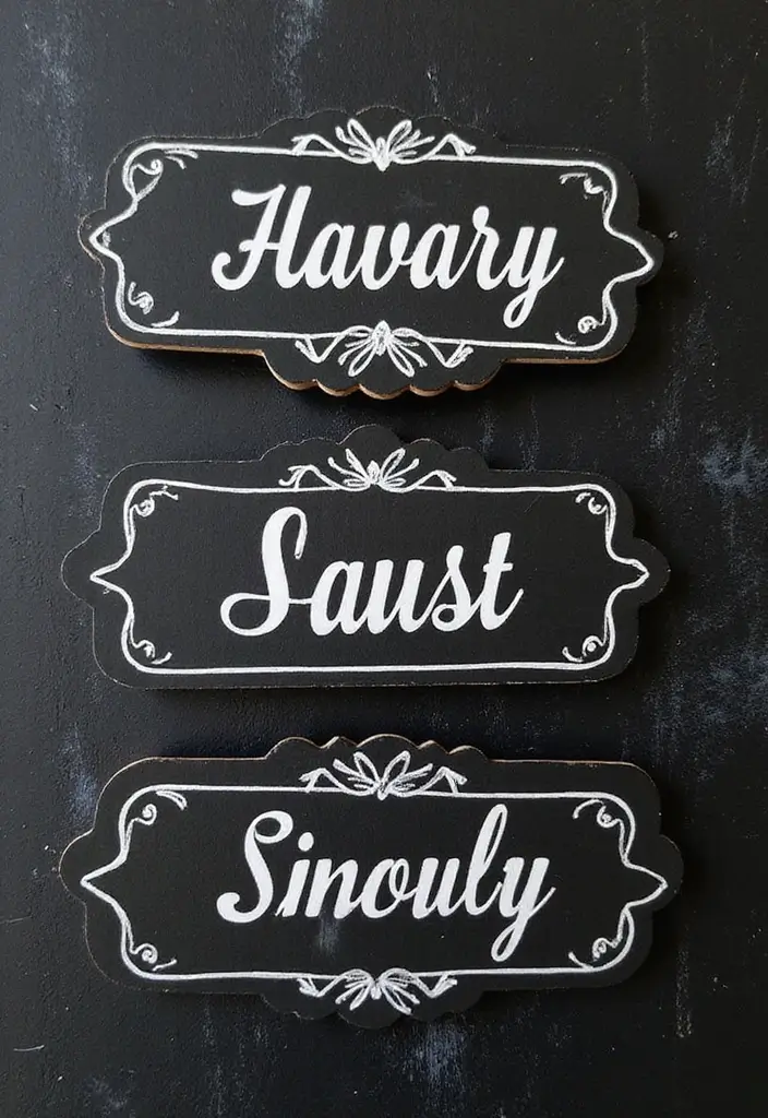 26 Paper Name Tag DIY Projects That Look Cute and Custom - 4. Chalkboard Style Tags