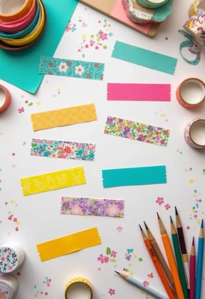 26 Paper Name Tag DIY Projects That Look Cute and Custom - 7. Colorful Washi Tape Tags