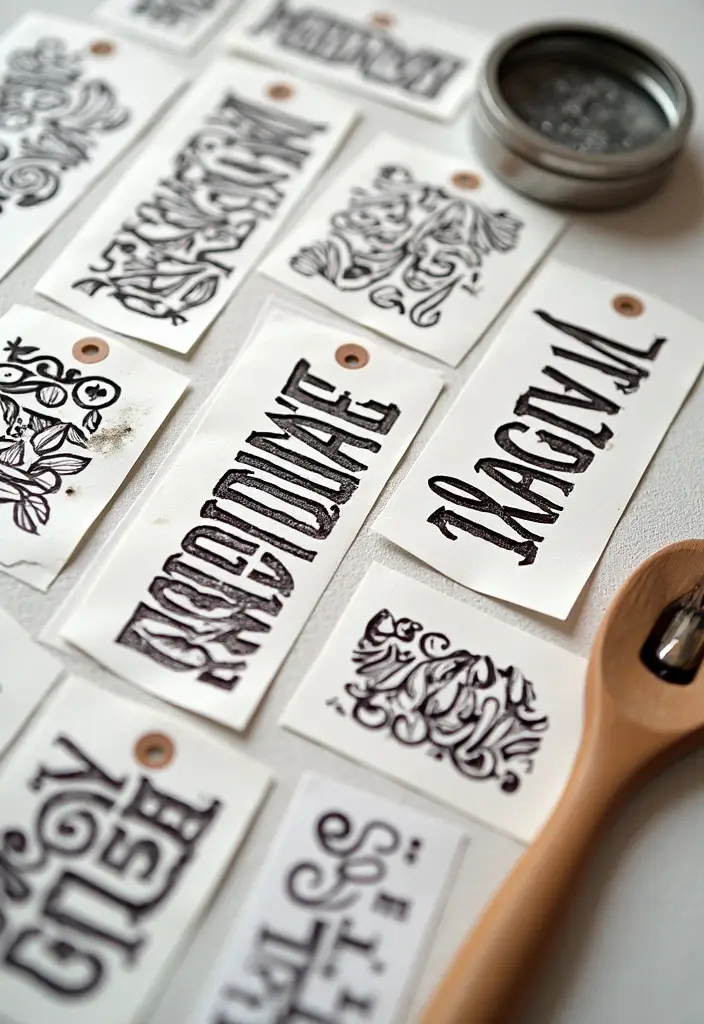 26 Paper Name Tag DIY Projects That Look Cute and Custom - 8. Stenciled Name Tags