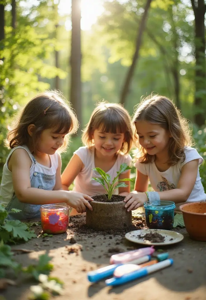 26 Preschool Crafts DIY Ideas That Help Build Early Skills - 12. Upcycled Bottle Planters