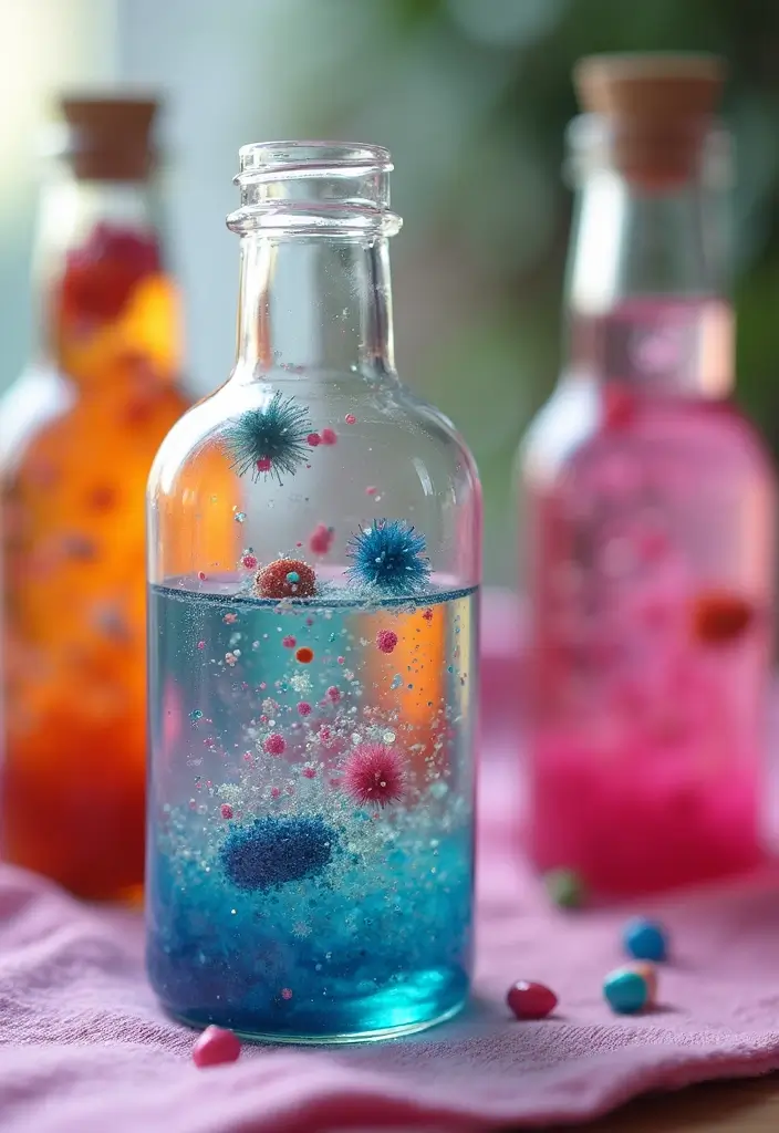 26 Preschool Crafts DIY Ideas That Help Build Early Skills - 3. DIY Sensory Bottles