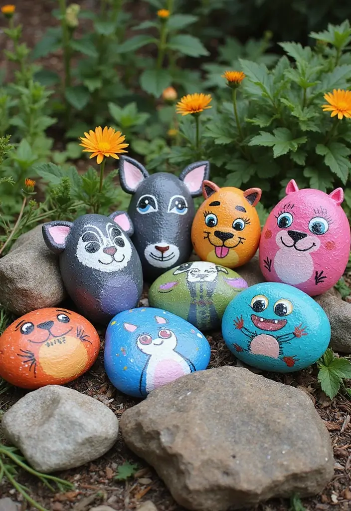 26 Preschool Crafts DIY Ideas That Help Build Early Skills - 5. Painted Rock Animals
