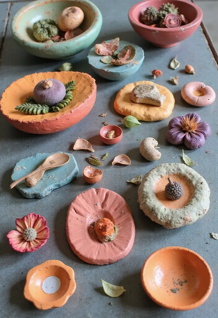27 Art and Craft Ideas for Children That Inspire Young Artists - 23. Fun with Clay and Natural Objects
