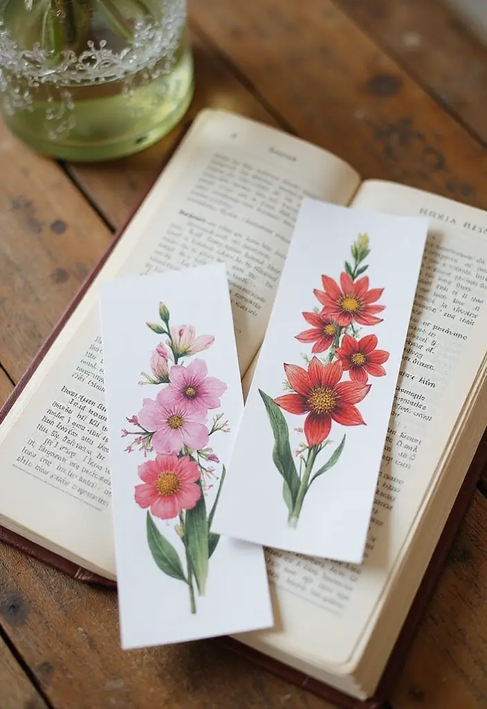 27 DIY Bookmarks Paper Ideas That Readers Will Adore - 11. Laminated Botanical Print Bookmarks