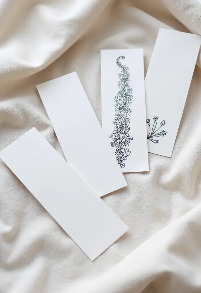 27 DIY Bookmarks Paper Ideas That Readers Will Adore - 12. Simple Cardstock Bookmarks with Doodles