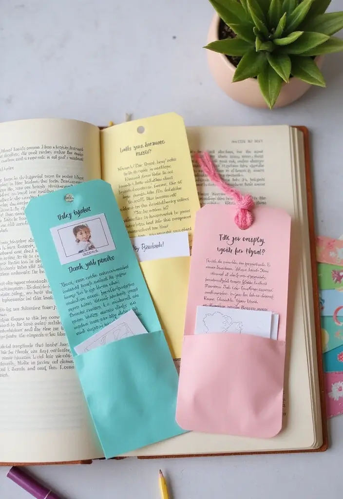 27 DIY Bookmarks Paper Ideas That Readers Will Adore - 13. Interactive Bookmarks with Pockets