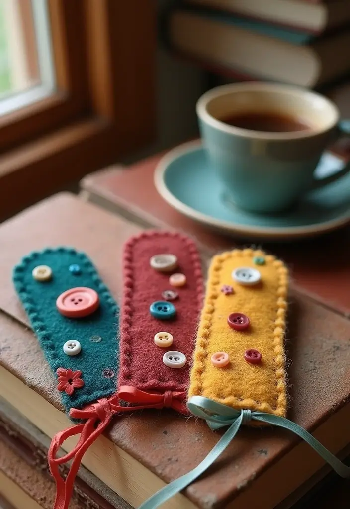 27 DIY Bookmarks Paper Ideas That Readers Will Adore - 15. Fuzzy Felt Bookmarks