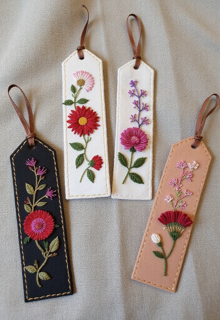 27 DIY Bookmarks Paper Ideas That Readers Will Adore - 16. Embroidered Bookmarks