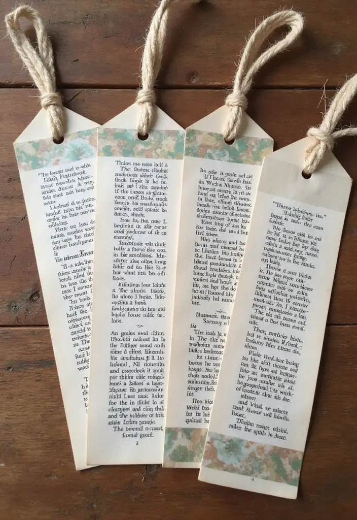 27 DIY Bookmarks Paper Ideas That Readers Will Adore - 4. Vintage Book Page Bookmarks