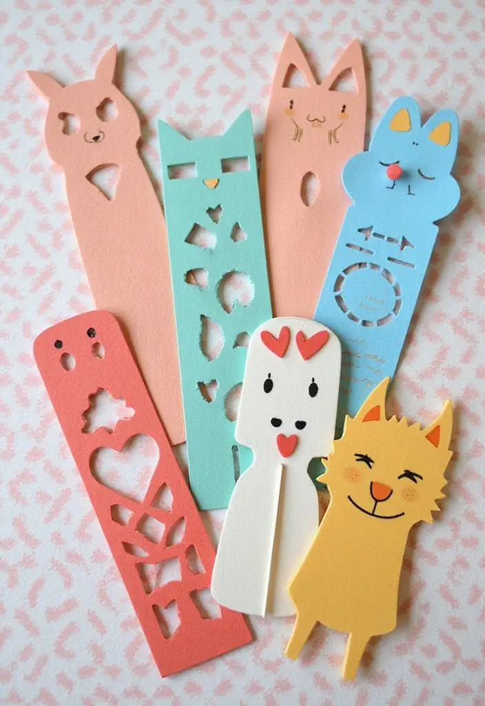 27 DIY Bookmarks Paper Ideas That Readers Will Adore - 6. Unique Shaped Bookmarks Using Scissors