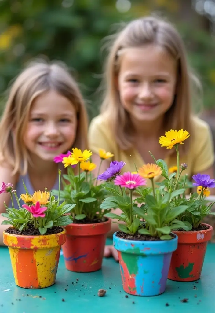 27 DIY Kids Crafts That Keep Children Entertained for Hours - 19. DIY Flower Pots