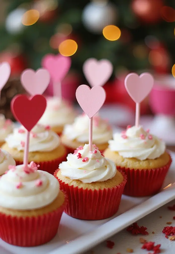 27 DIY Paper Hearts for Decor That Express Love Creatively - 13. Heart Cupcake Toppers