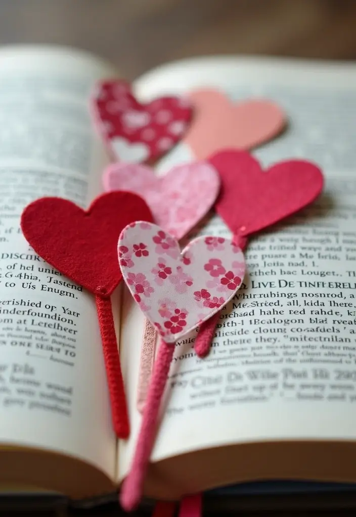 27 DIY Paper Hearts for Decor That Express Love Creatively - 14. Heart-Shaped Bookmarks