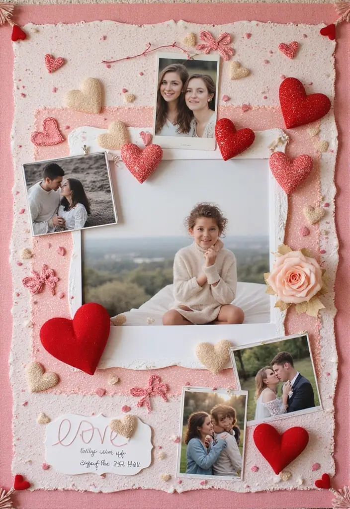 27 DIY Paper Hearts for Decor That Express Love Creatively - 21. Heart-Themed Scrapbook Page