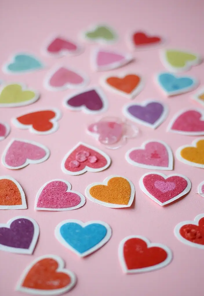27 DIY Paper Hearts for Decor That Express Love Creatively - 23. Heart-Shaped Stickers
