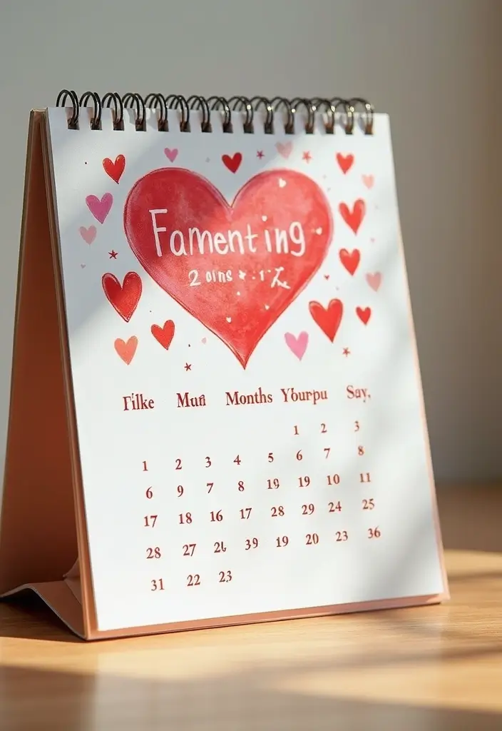 27 DIY Paper Hearts for Decor That Express Love Creatively - 27. Heart-Themed Calendar