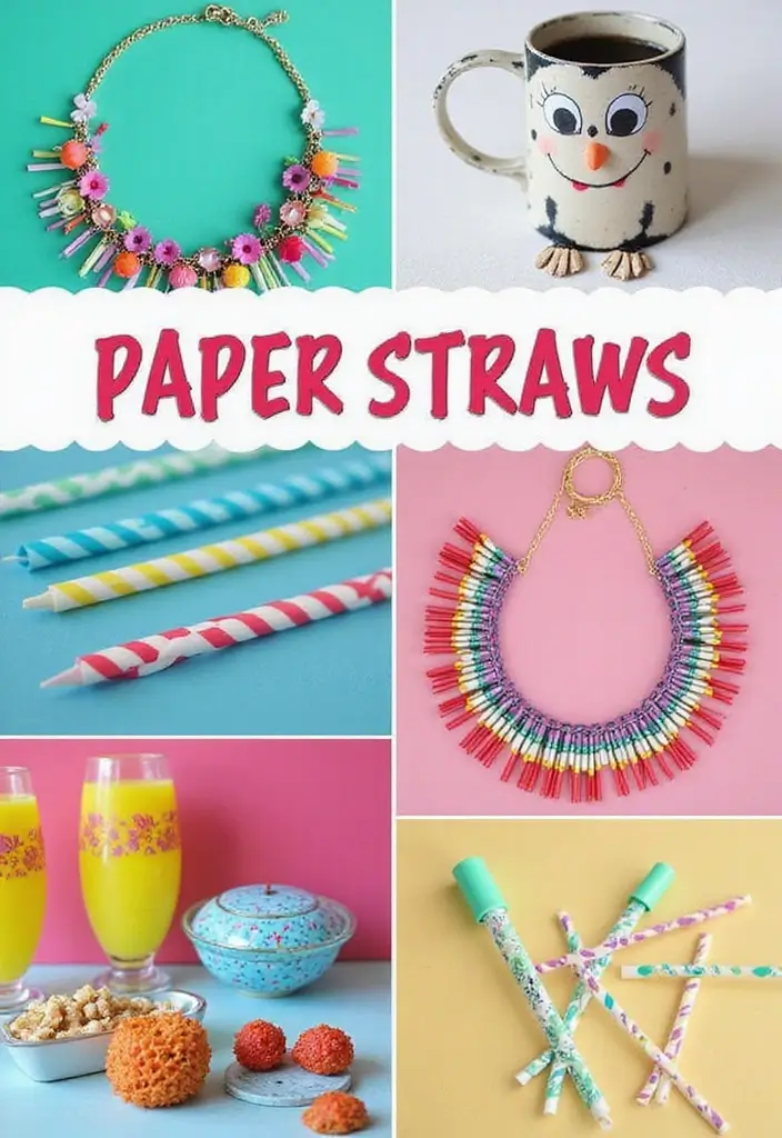 27 Easy Paper Crafts DIY Ideas That Anyone Can Make at Home - 10. Paper Straws: More than Just Drinking