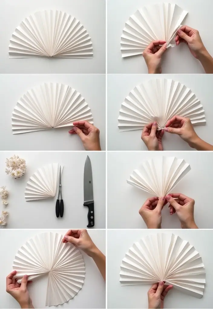 27 Paper Fan Decoration DIY Ideas for Parties and Events - 1. Classic Accordion Paper Fans