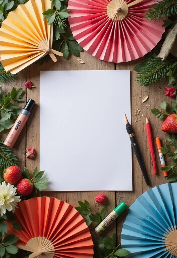 27 Paper Fan Decoration DIY Ideas for Parties and Events - 22. Interactive Fan Art Corner