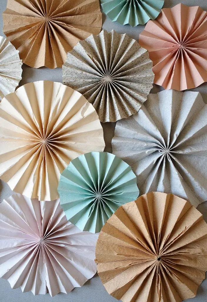 27 Paper Fan Decoration DIY Ideas for Parties and Events - 23. Upcycled Fan Decorations