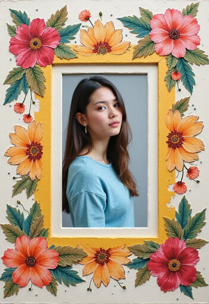 27 Paper Frame Making DIY Projects for Personalized Touches - 14. Stenciled Frame