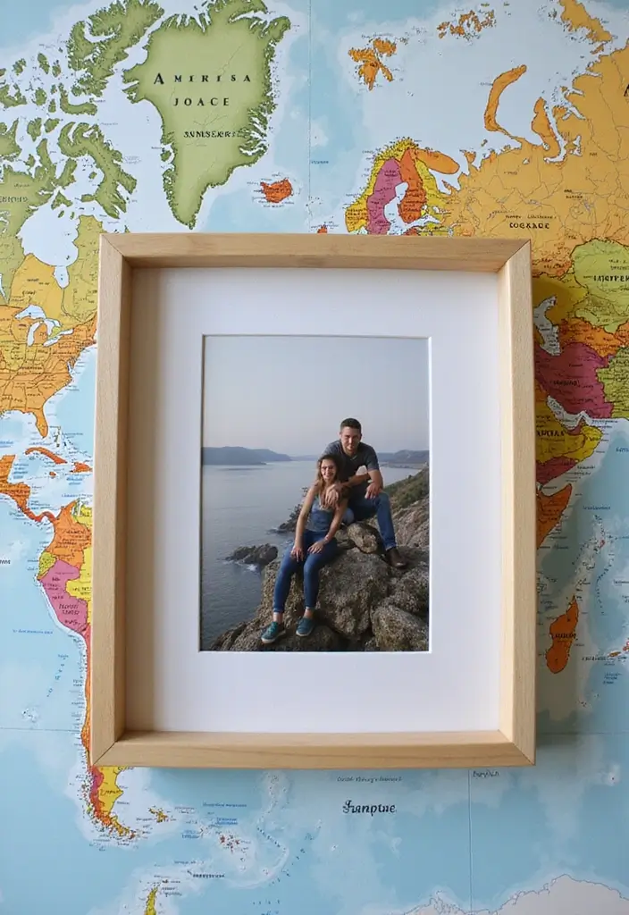 27 Paper Frame Making DIY Projects for Personalized Touches - 15. Travel Map Frame
