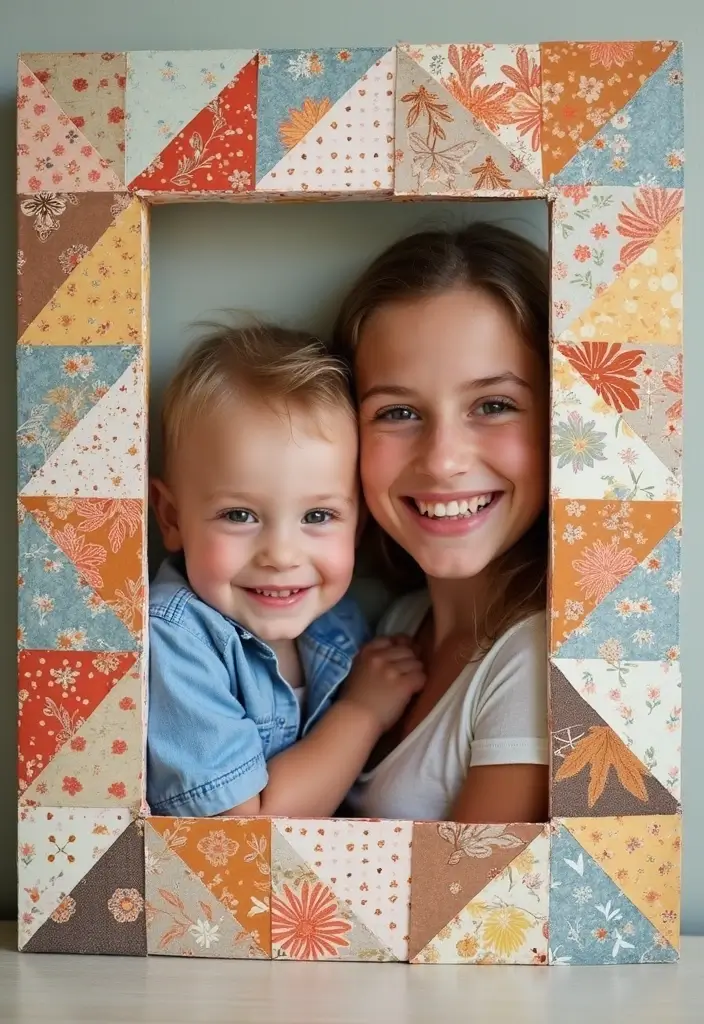 27 Paper Frame Making DIY Projects for Personalized Touches - 19. Craft Paper Quilt Frame