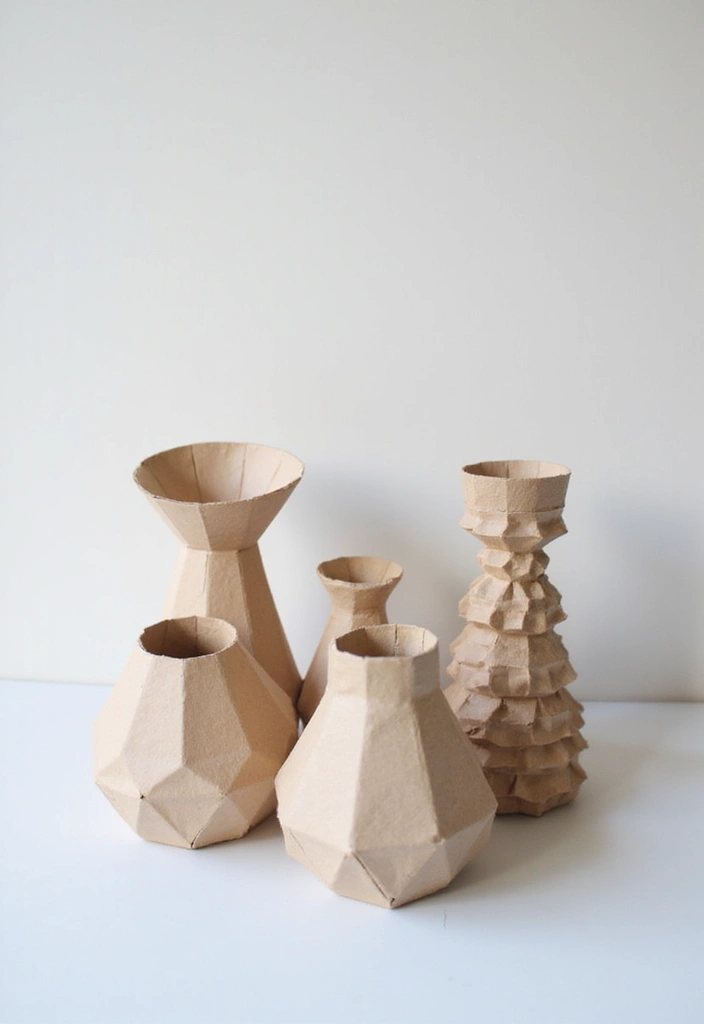 27 Paper Vase Crafts DIY Ideas for Elegant Handmade Decor - 11. Folded Paper Vases