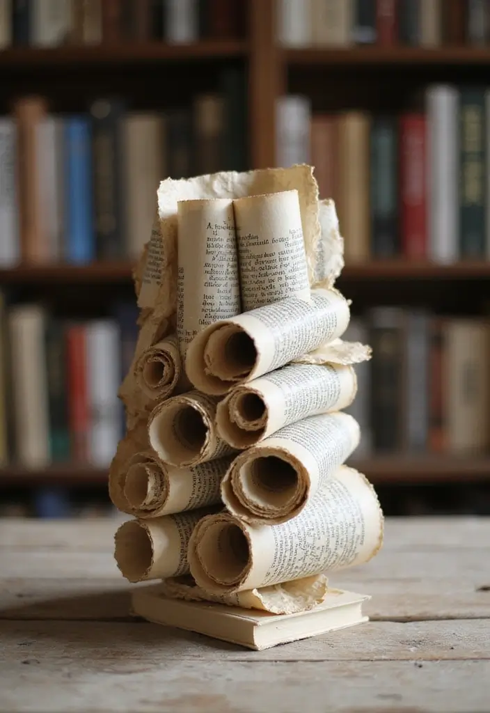 27 Paper Vase Crafts DIY Ideas for Elegant Handmade Decor - 13. Upcycled Book Page Vases