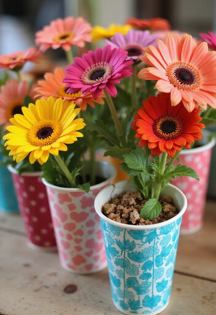 27 Paper Vase Crafts DIY Ideas for Elegant Handmade Decor - 16. Paper Cup Vases