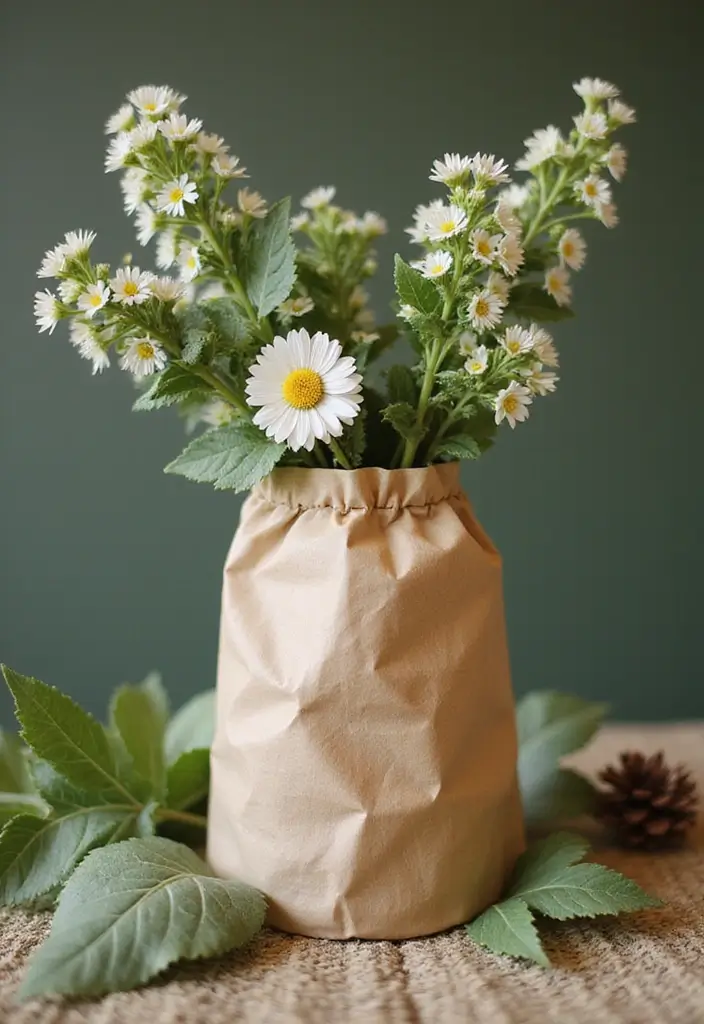 27 Paper Vase Crafts DIY Ideas for Elegant Handmade Decor - 18. Nature-Inspired Paper Vases