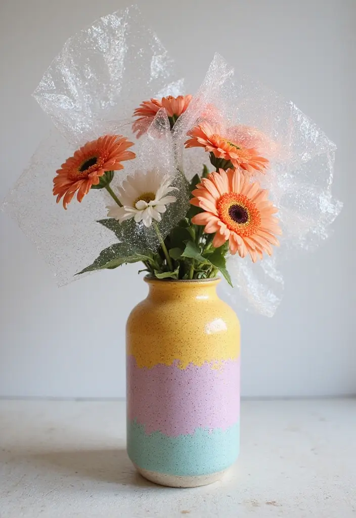 27 Paper Vase Crafts DIY Ideas for Elegant Handmade Decor - 25. Bubble Wrap Paper Vases