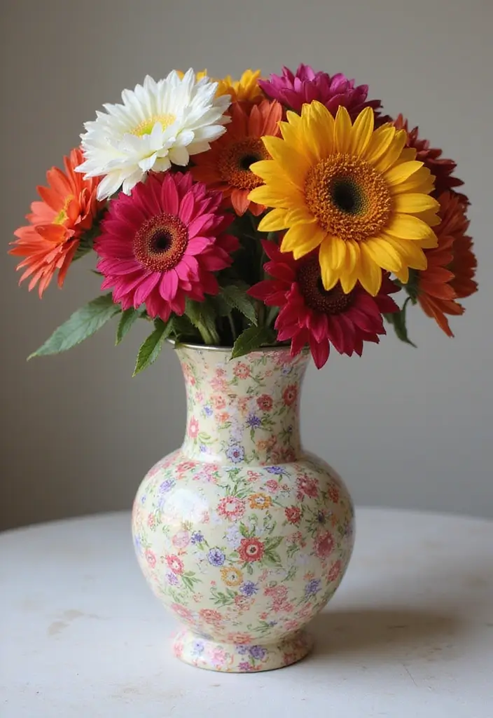 27 Paper Vase Crafts DIY Ideas for Elegant Handmade Decor - 27. Repurposed Paper Vases from Gift Wrap