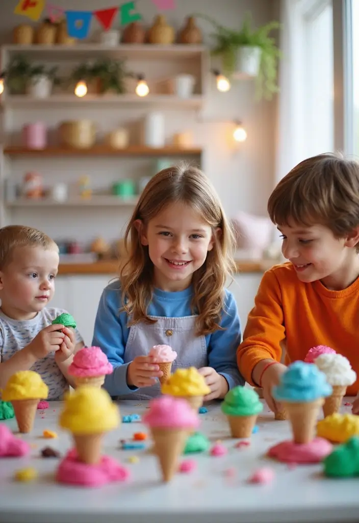 27 Play Dough DIY Ideas That Are Fun and Educational - 9. Play Dough Ice Cream Shop