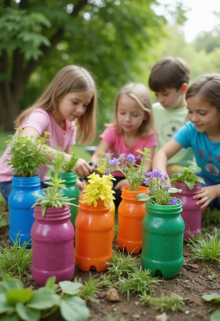 28 DIY Crafts for Kids Easy Projects That Spark Creativity and Fun - 8. Recycled Plastic Bottle Planters