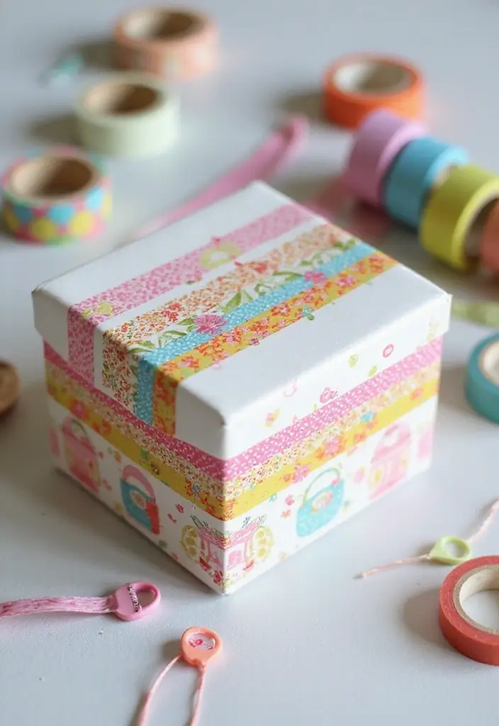 28 Mini Paper Gift Box DIY Ideas for Handmade Surprises - 22. Washi Tape Wonders