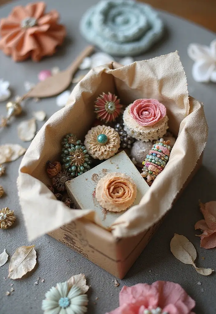 28 Mini Paper Gift Box DIY Ideas for Handmade Surprises - 25. Mixed Media Box