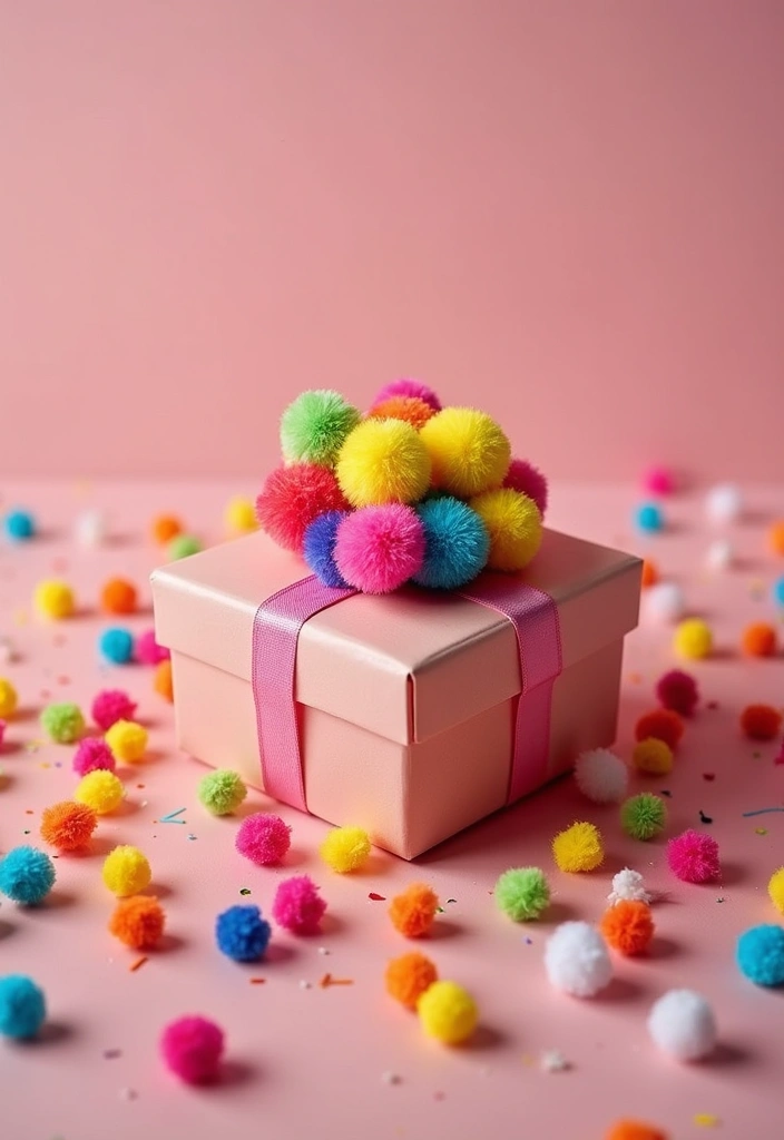 28 Mini Paper Gift Box DIY Ideas for Handmade Surprises - 26. Pompom Accents