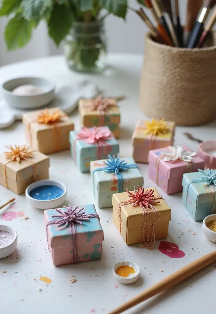 28 Mini Paper Gift Box DIY Ideas for Handmade Surprises - 6. Hand-Painted Charm