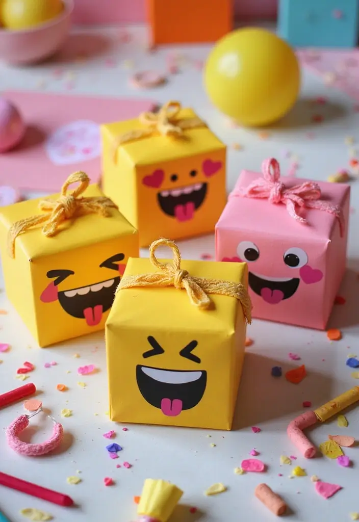 28 Mini Paper Gift Box DIY Ideas for Handmade Surprises - 8. Emoji Fun