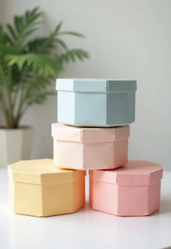 28 Paper Box DIY Crafts That Make Perfect Little Gifts - 4. Hexagon Gift Boxes