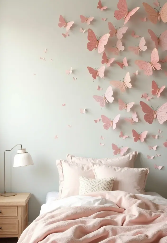 28 Paper Butterflies DIY Designs That Add Whimsy to Walls - 15. Butterfly Wall Mural
