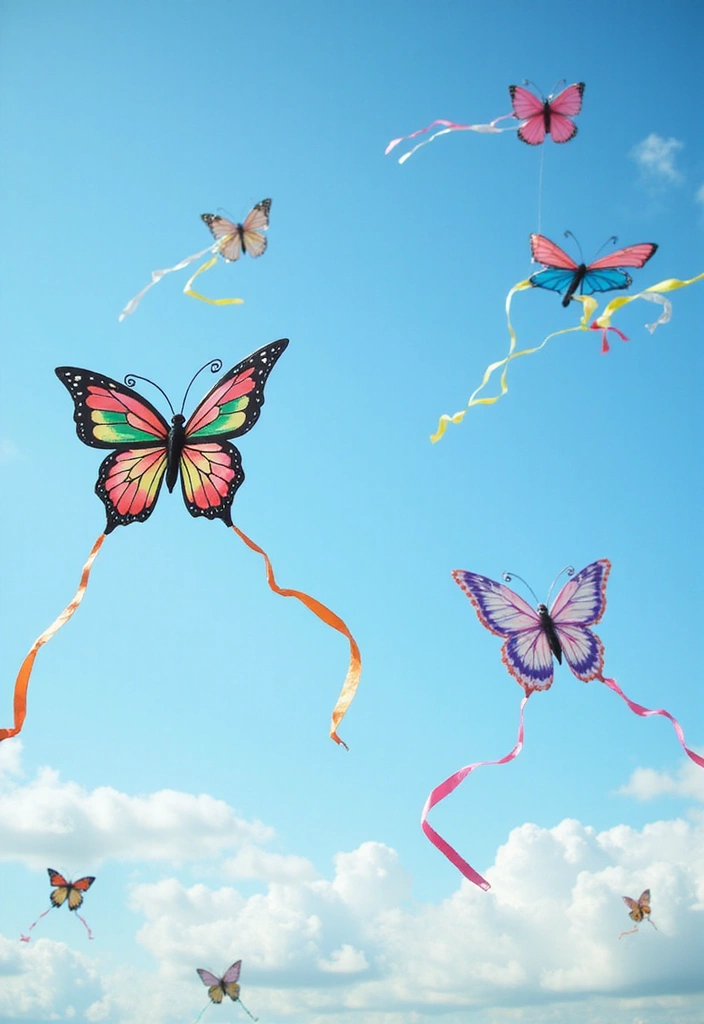 28 Paper Butterflies DIY Designs That Add Whimsy to Walls - 24. Butterfly Kites