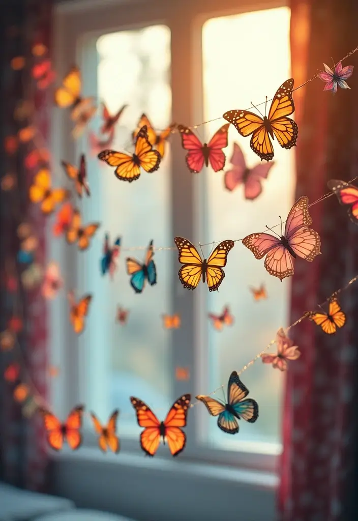 28 Paper Butterflies DIY Designs That Add Whimsy to Walls - 4. Butterfly Garland