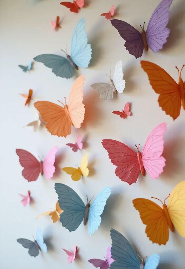 28 Paper Butterflies DIY Designs That Add Whimsy to Walls - 6. 3D Butterfly Wall Art