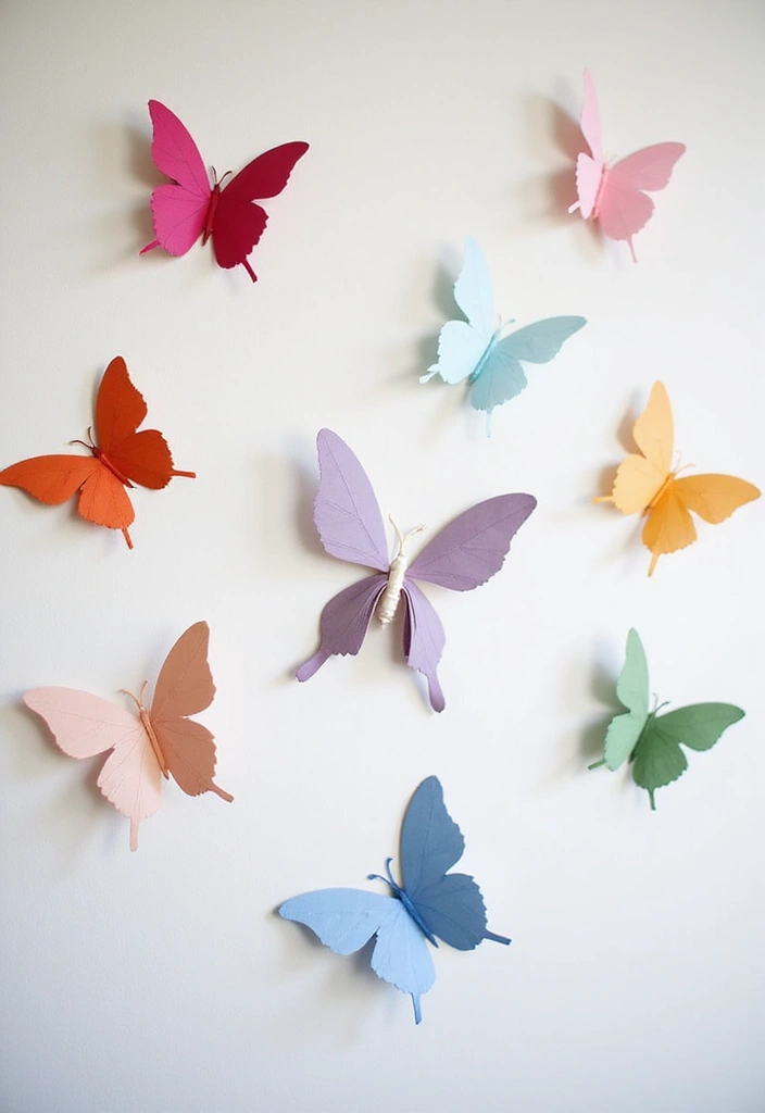 28 Paper Butterflies DIY Designs That Add Whimsy to Walls - 9. Butterfly Wall Stickers