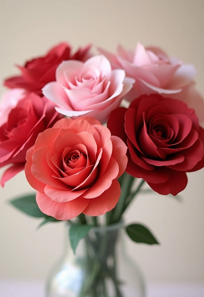 28 Paper Flower Making DIY Ideas for Lovely Home Décor - 1. Elegant Paper Roses