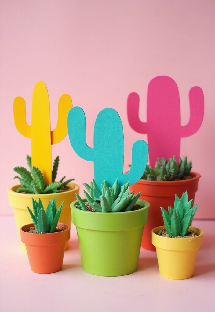 28 Paper Flower Making DIY Ideas for Lovely Home Décor - 10. Vibrant Paper Cacti